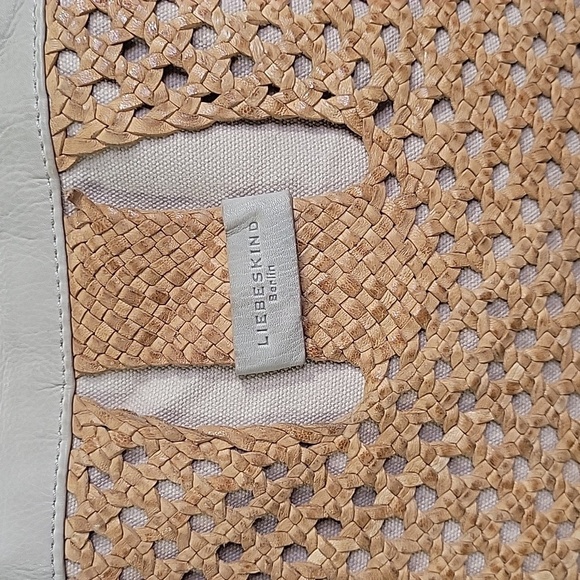 Liebeskind Berlin Off White/Gray Canvas Leather Tote Shoulder Bag - Picture 3 of 16